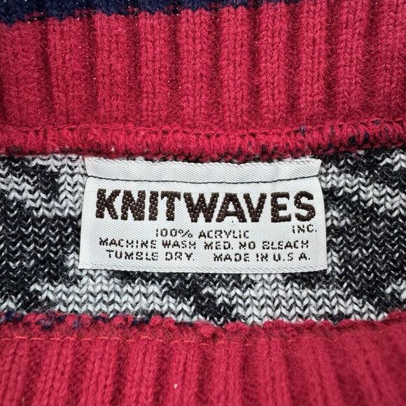 Vintage Knitwaves Sweater Scottie Dog Hearts Roses Houndstooth Size Medium USA - Picture 2 of 8